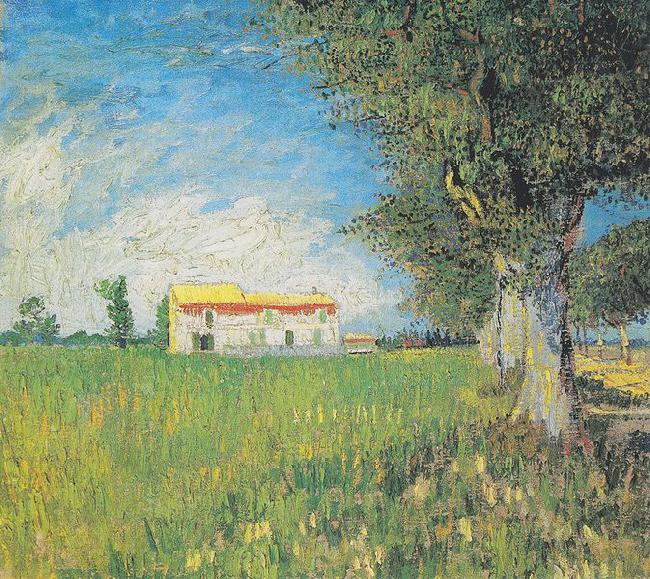 Vincent Van Gogh Farmhouse in a wheat field Spain oil painting art